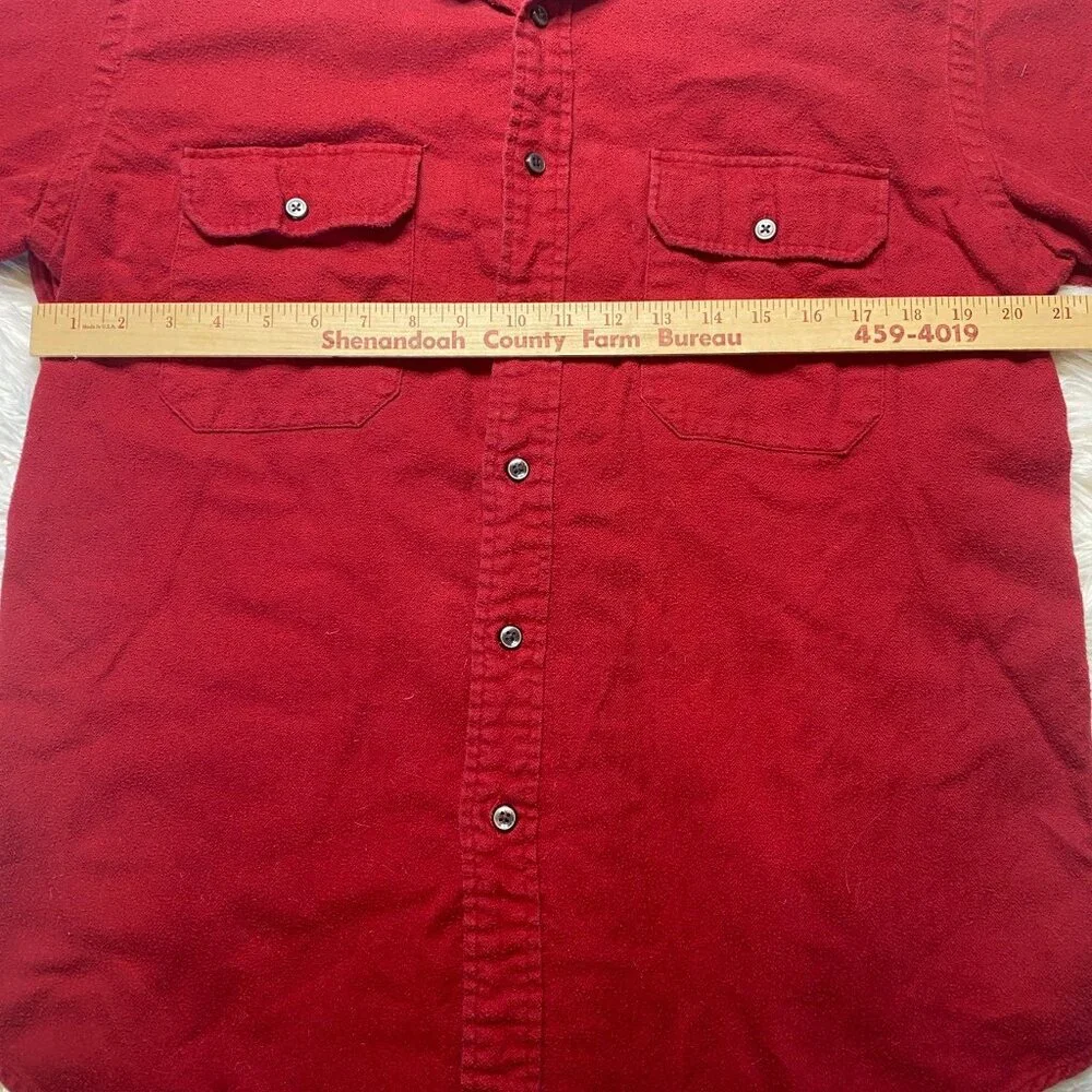 Vintage Polo Ralph Lauren GI Shirt‎ Flannel Red Mens Large Button Up Long Sleeve